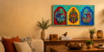 Shree Swami Samarth Blessings Frame – Handpainted Wooden Mirror Art (12 x 9 Inch) - Image 2